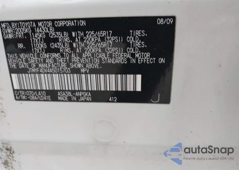 2010 Toyota Rav4 Limited z USA, uszkodzony, nr VIN JTMYF4DV4A5015703